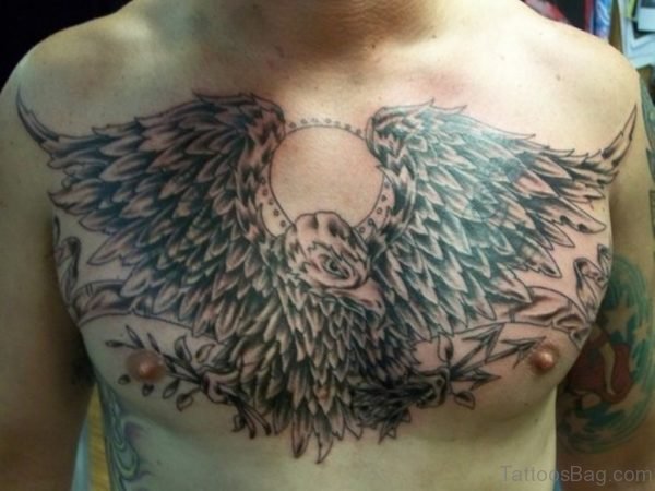 Traditional Eagle Tattoo On Chest