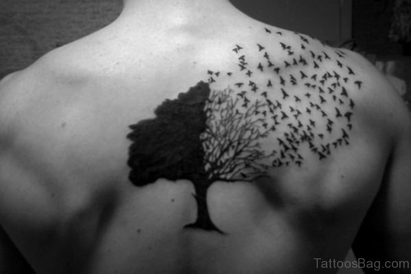 Tree And Bird Tattoo