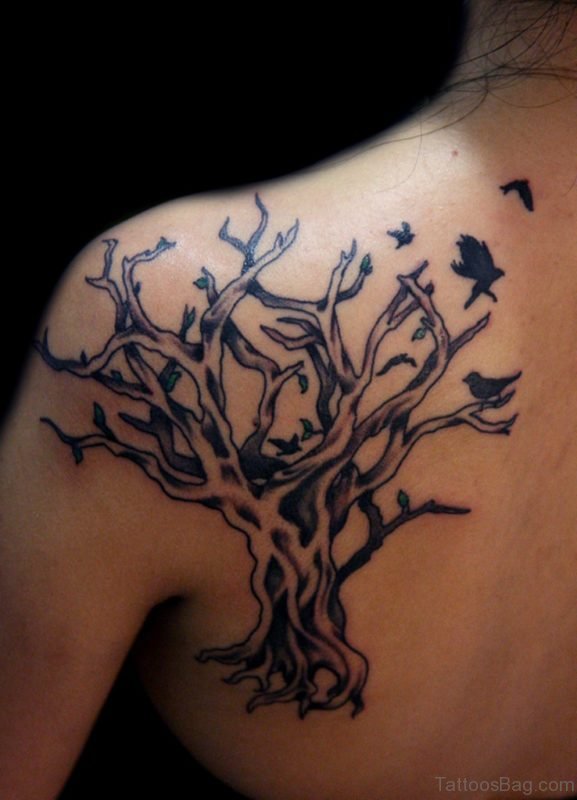 Tree And Birds Tattoo