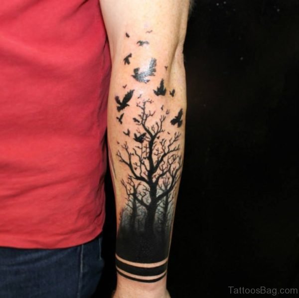 Tree And Birds Tattoo
