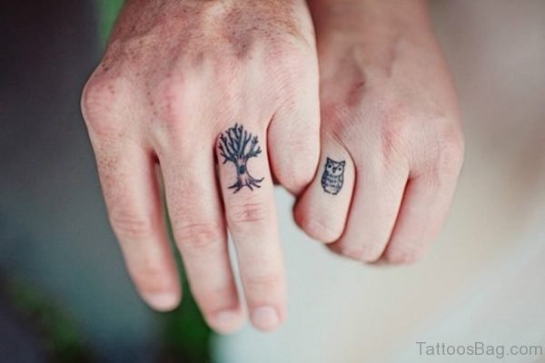 Tree And Owl Tattoo