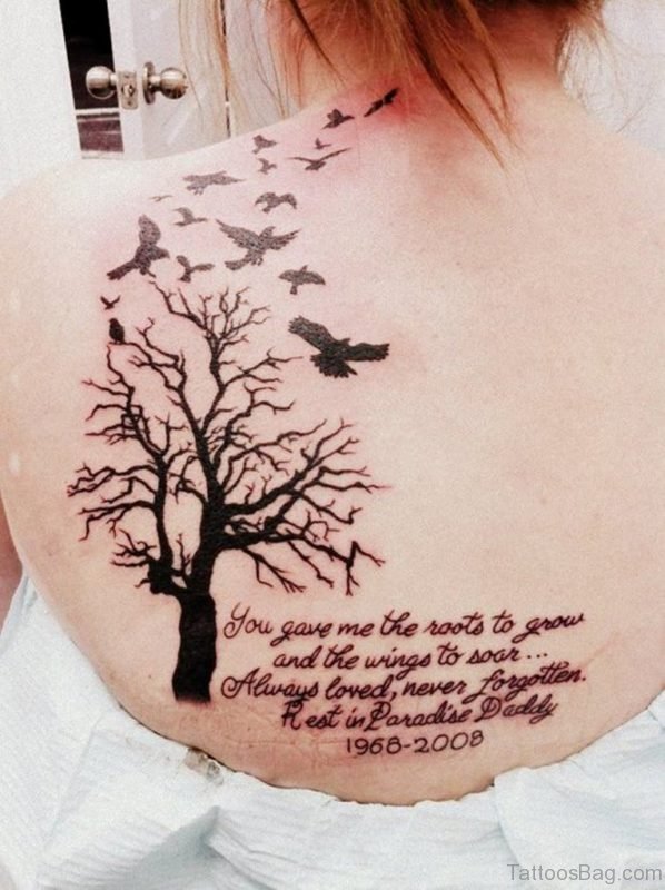 Tree And Wording Tattoo 