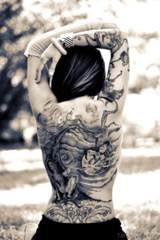Tree Tattoo Design On Full Back