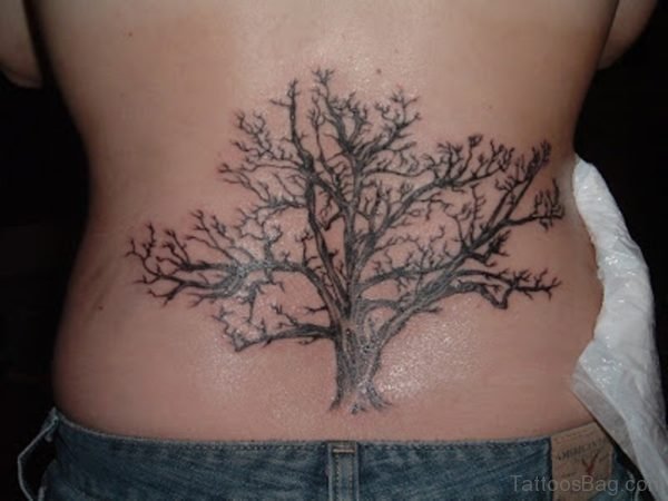 Tree Tattoo Design On Lower Back