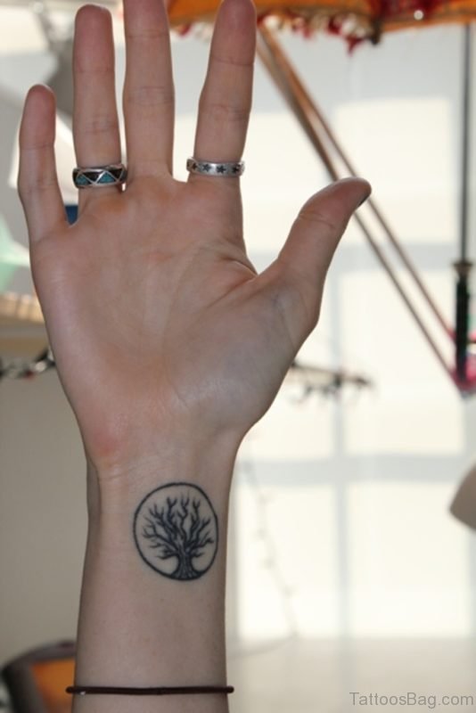 Tree Tattoo Design On Wrist