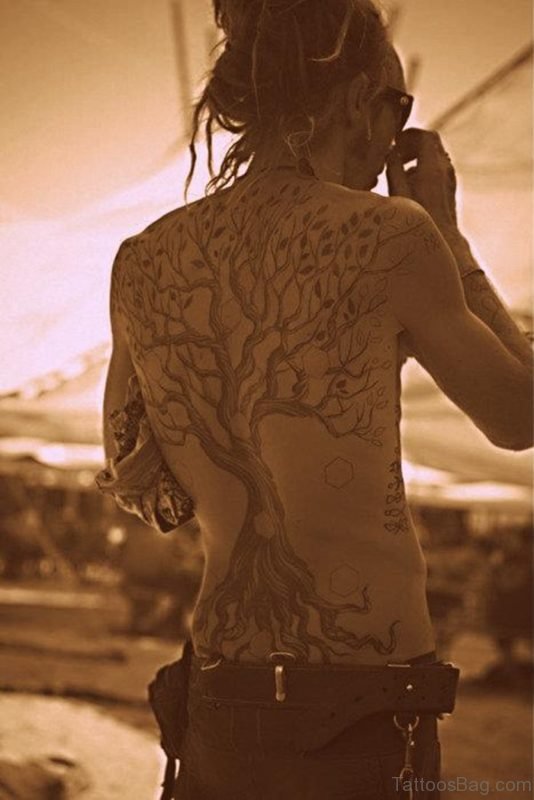 Tree Tattoo On Full Back