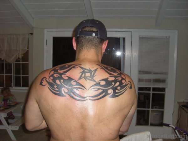 Tribal Bird Tattoo On Back