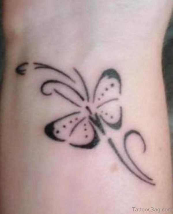 Tribal Butterfly Tattoo On Wrist