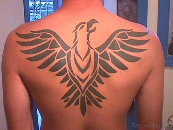 Egyptian Bird Tattoo On Back