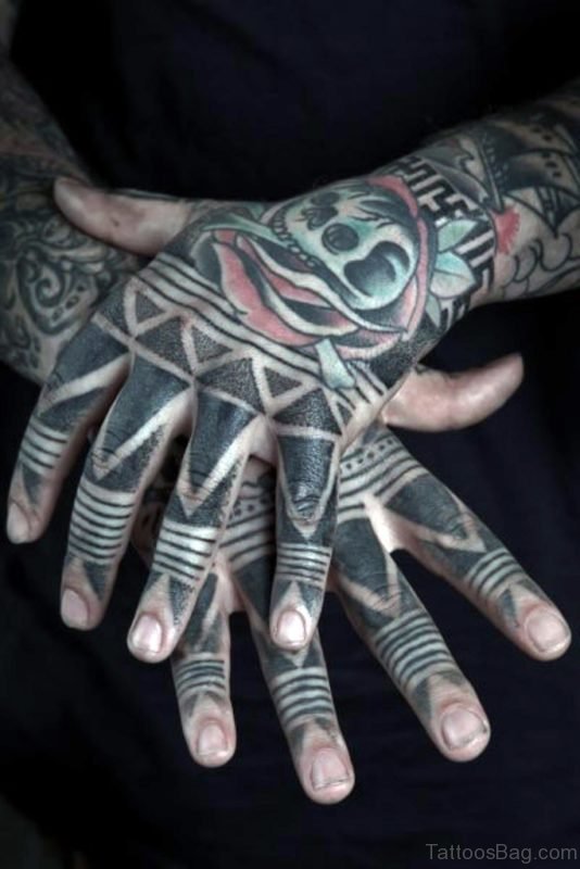 Tribal Finger Tattoo