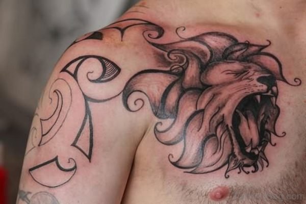 Tribal Lion Tattoo For Shoulder
