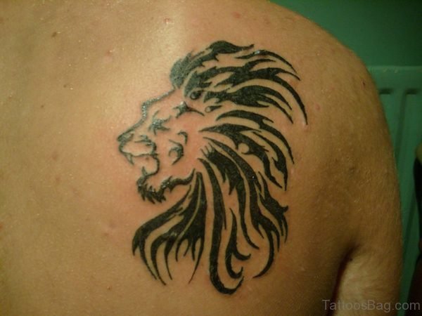 Tribal Lion Face Tattoo