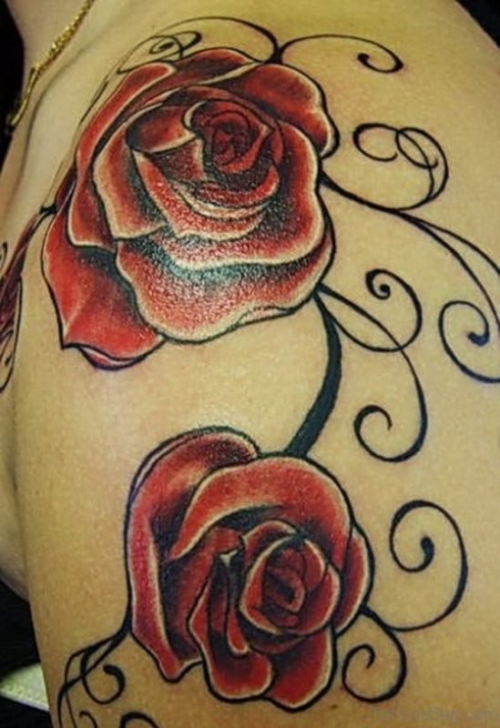 Tribal Roses Flower Tattoo