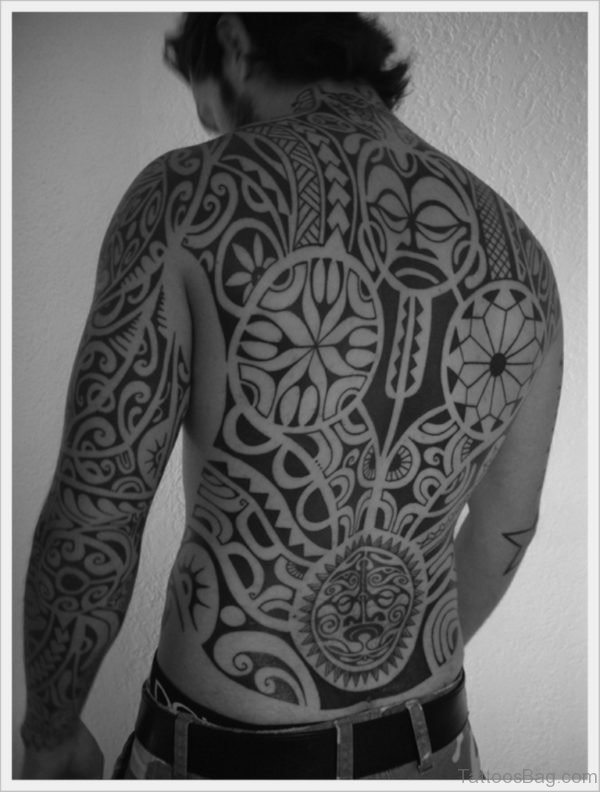 Tribal Tattoo Design On Full Back