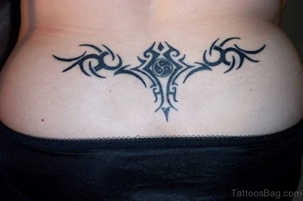 Tribal Tattoo On Lower Back