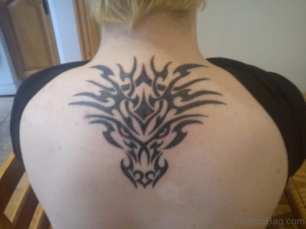 Tribal Tattoo On Upper Back