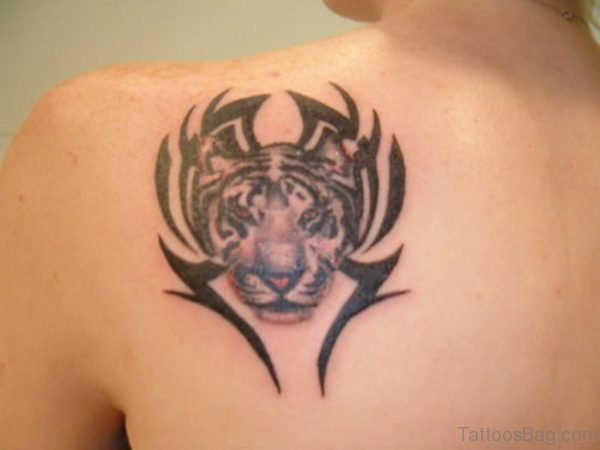 Tribal Tiger Face Tattoo
