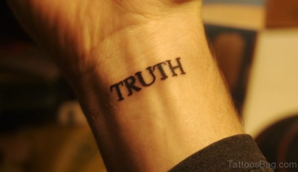 Truth Word Tattoo On Wrist