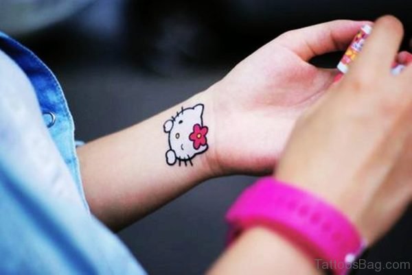 Tumbler kitty Wrist Tattoo
