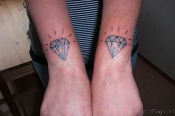 Twin Diamond Tattoo On Wrist