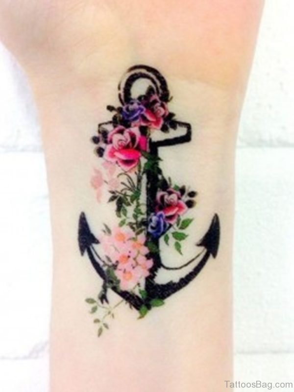 Unique Anchor Tattoo On Wrist