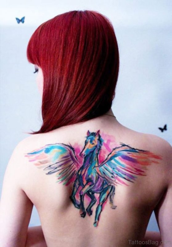 Unicorn Tattoo On Back