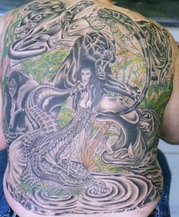Unique Full Back Tattoo