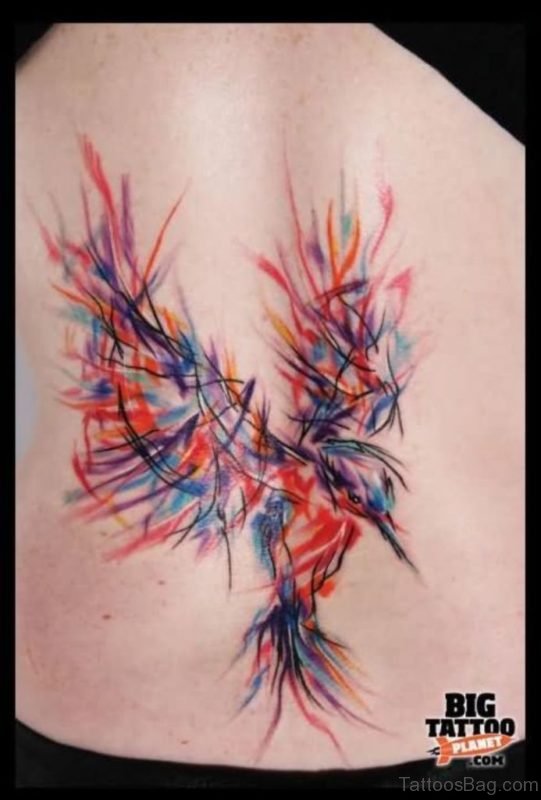 Unique Hummingbird Tattoo  On Lower Back