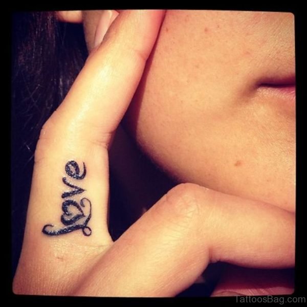 Unique Love Word Tattoo