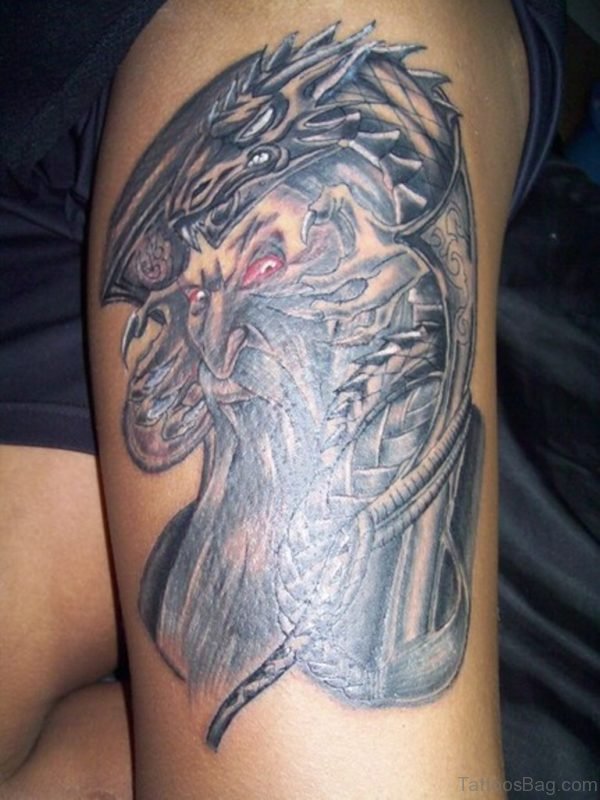 Viking Grey Shoulder Tattoo