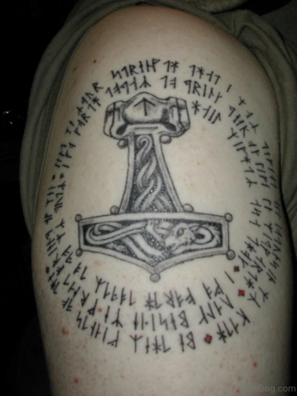 Viking Tattoo Design On Left Shoulder