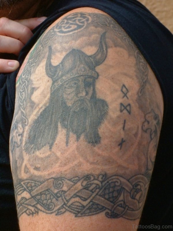 Viking Tattoo Design On Shoulder For Men