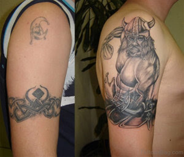 Viking Tattoo On Right Shoulder