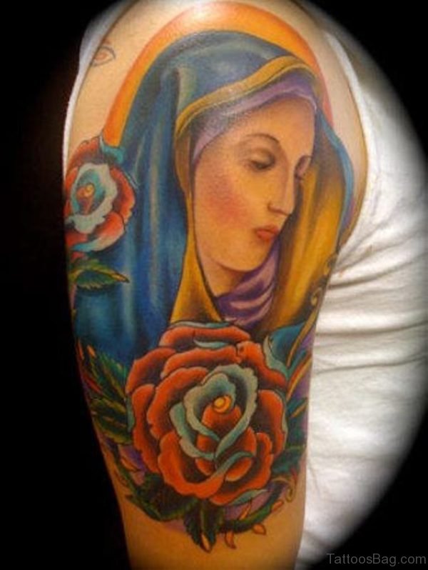 Virgin Shoulder Tattoo Design