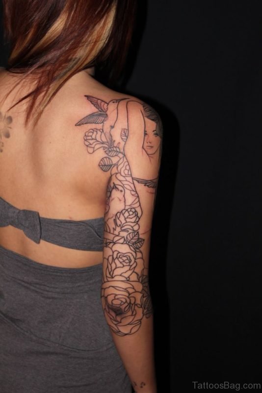 Virgo Girl Shoulder Tattoo