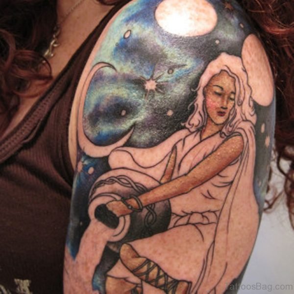 Virgo Shoulder Tattoo