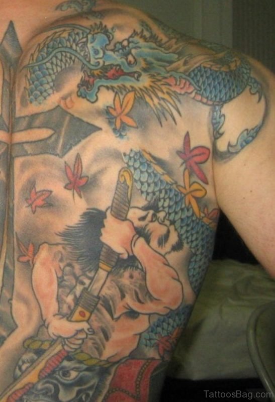 Warrior And Dragon Tattoo