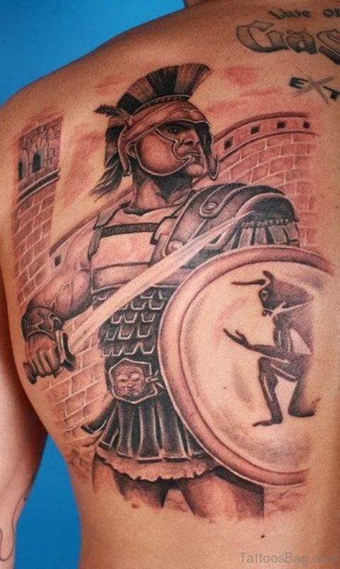 Warrior Tattoo On Back