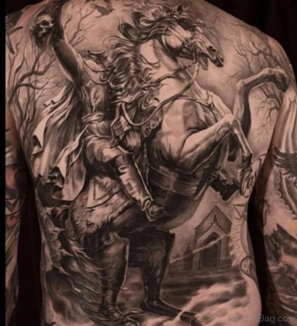 Warrior Tattoo On Back