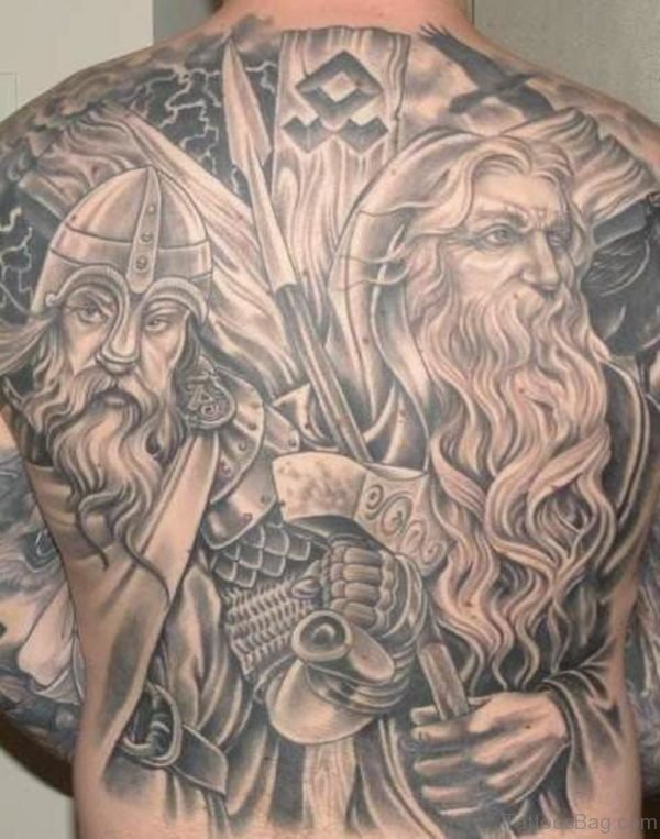 Warrior Tattoo On Full Back
