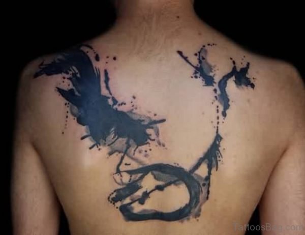 Watercolor Crow Tattoo