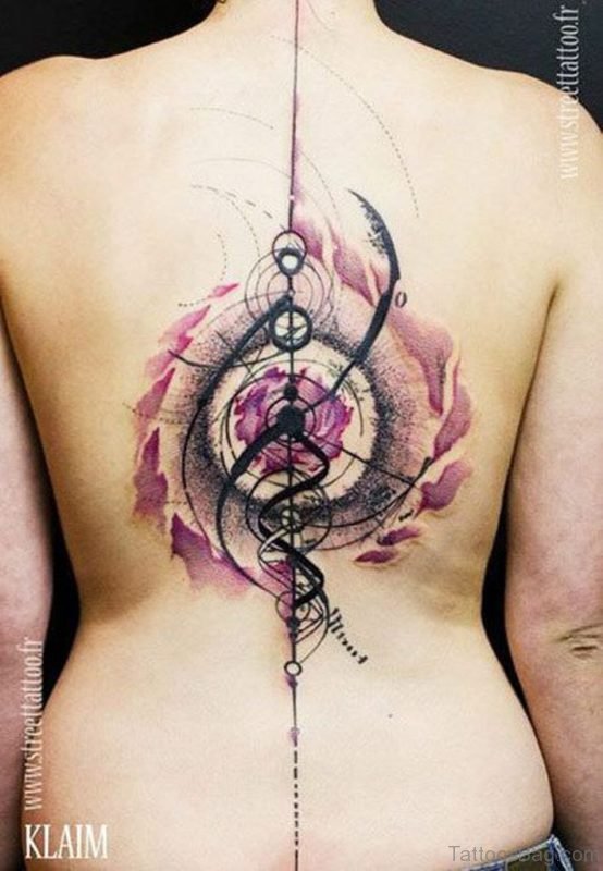 Watercolor Dreamcatcher Tattoo on Girl's Back