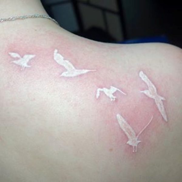 White Color Birds Tattoo