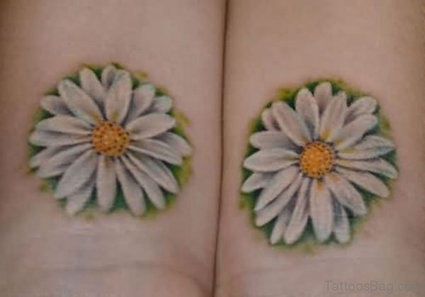 White Daisy Flowers Tattoo
