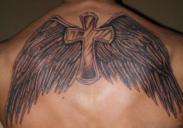 Wings And Cross Tattoo