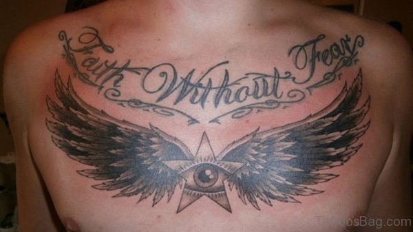 Wings And Eye Tattoo