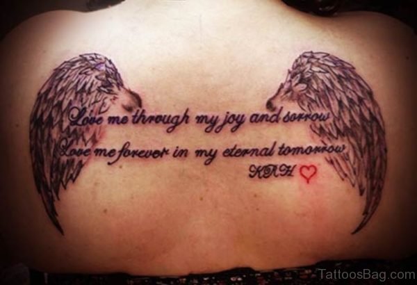 Wings And Quotes Tattoo