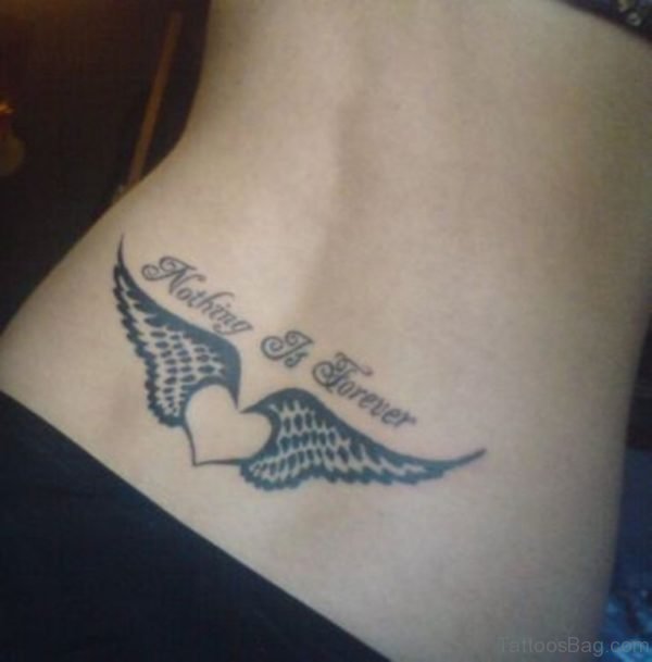 Wings And Wording Tattoo
