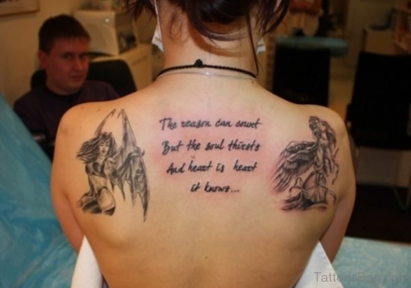 Wings And Wording Tattoo