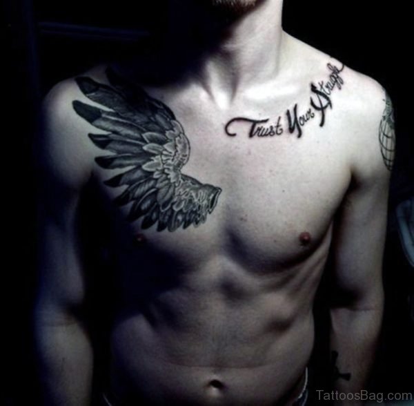 Wings Tattoo On Chest